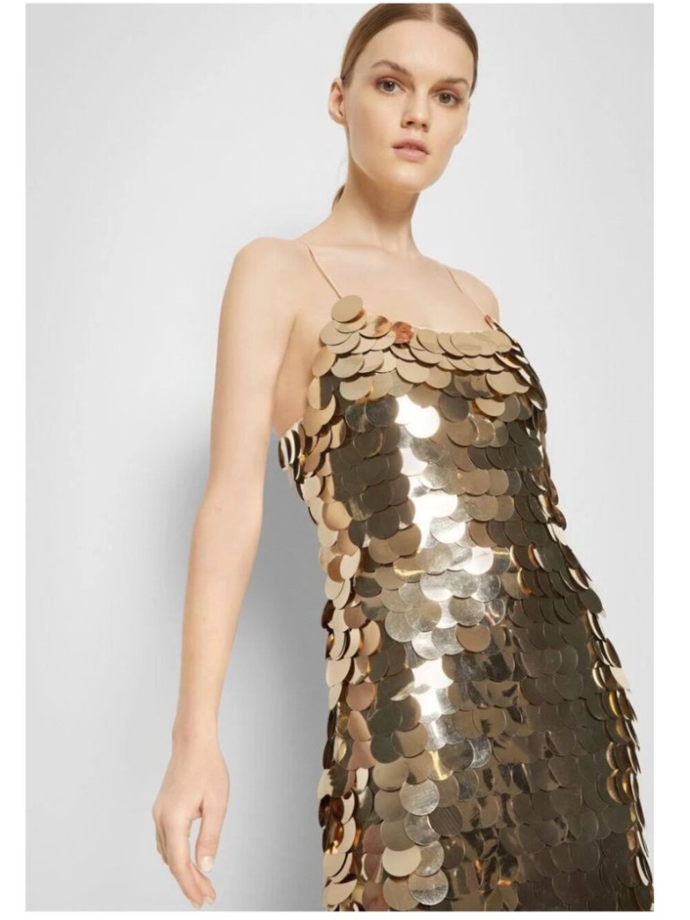 Alice + Olivia Contessa Gold Metallic Paillette Mini Dress Size 6
